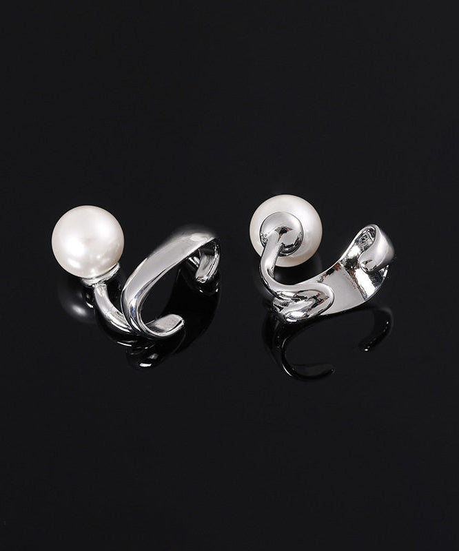 Stylish Golden With Pearl Ear Cuff Suitable For Those Without Ear Piercings