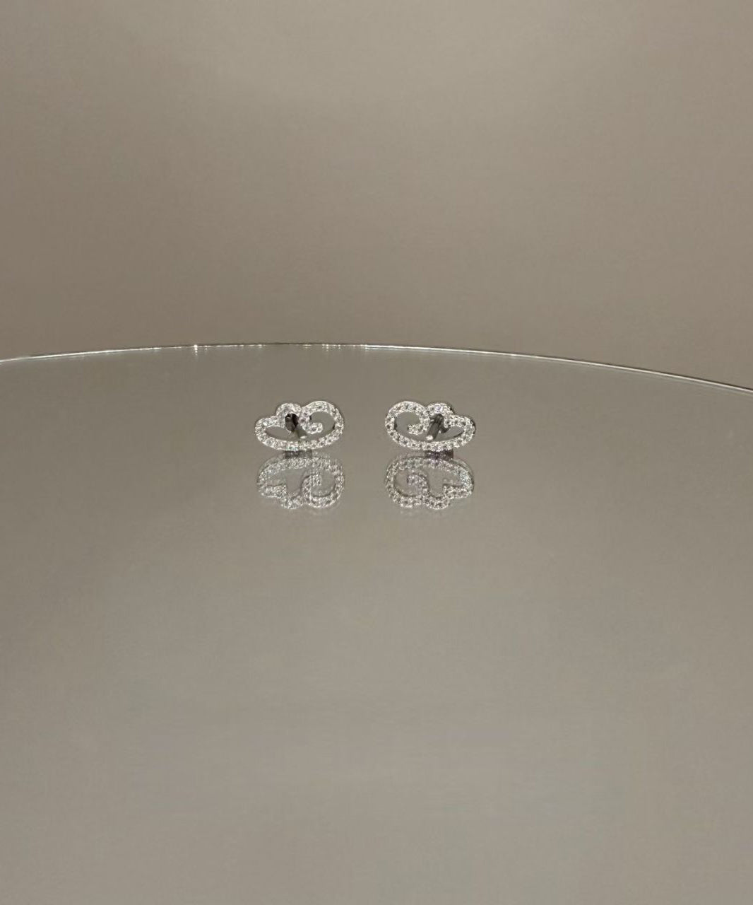 Stylish Silk Stainless Steel Zircon Hollow Out Wing Stud Earrings