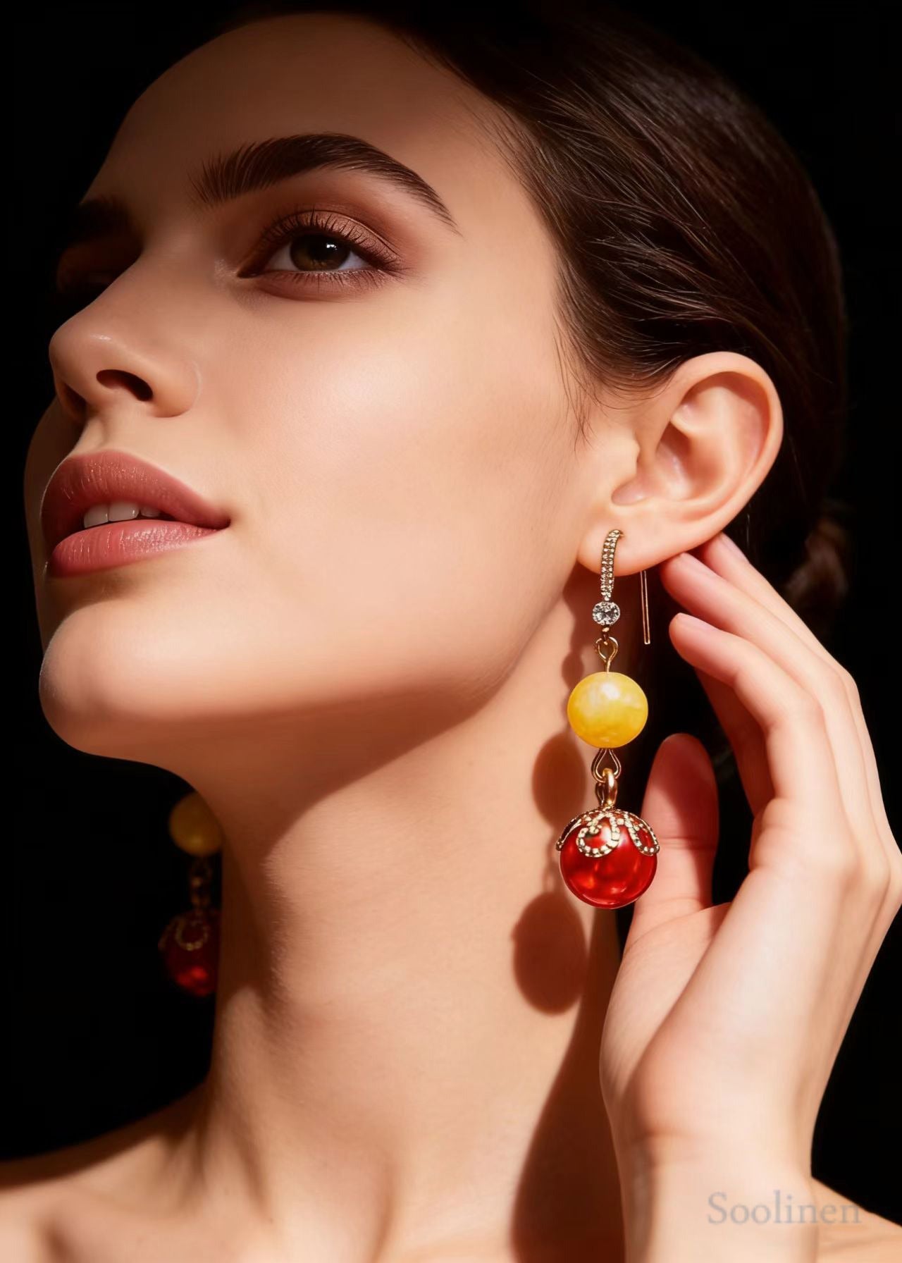 Unique Red Pearl Boutique Beeswax Drop Earrings
