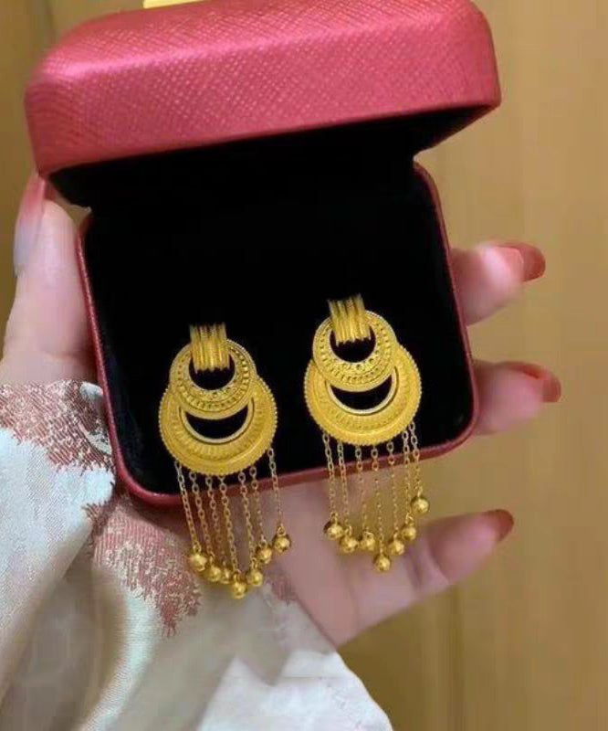 Vintage Gold Ancient Gold Tassel Drop Earrings
