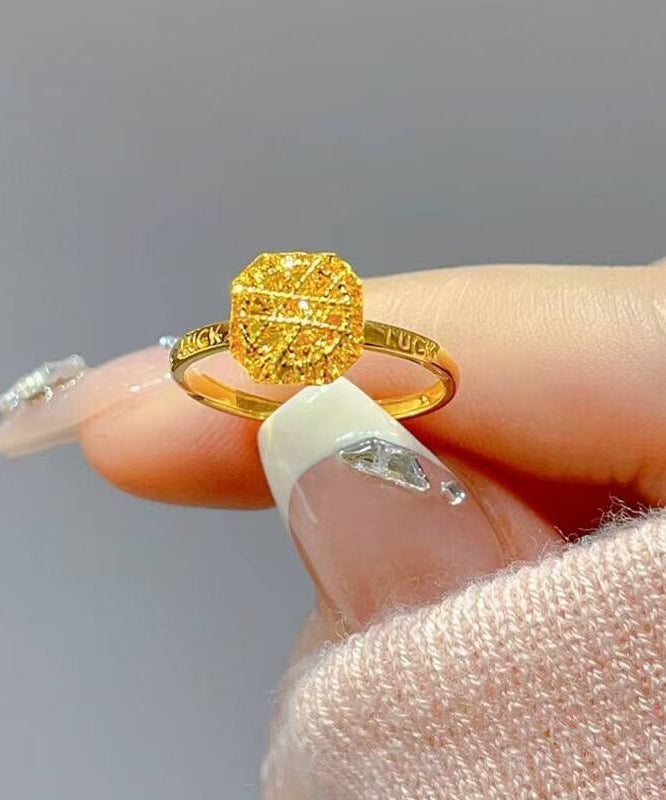 Vintage Gold Sterling Silver Overgild Sugar Cube Rings