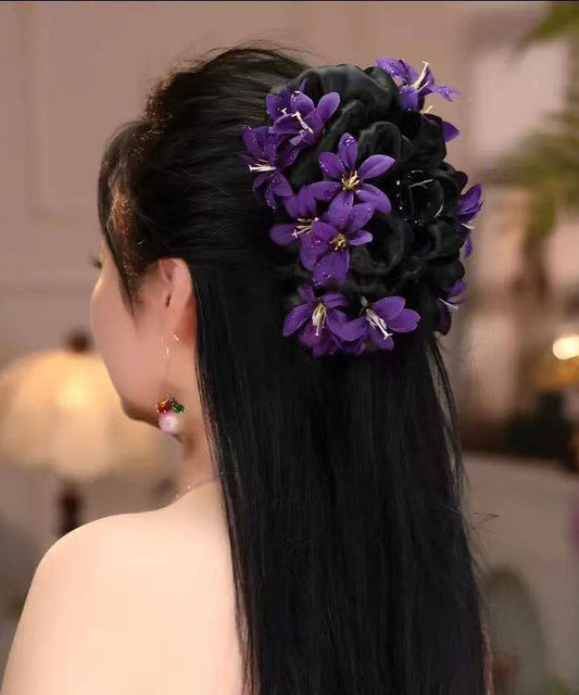 Vintage Purple Alloy Floral Hairpin