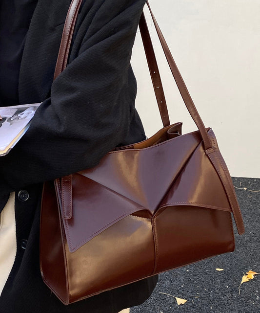 Women Coffee Large Capacity Faux Leather Shoulder Bag