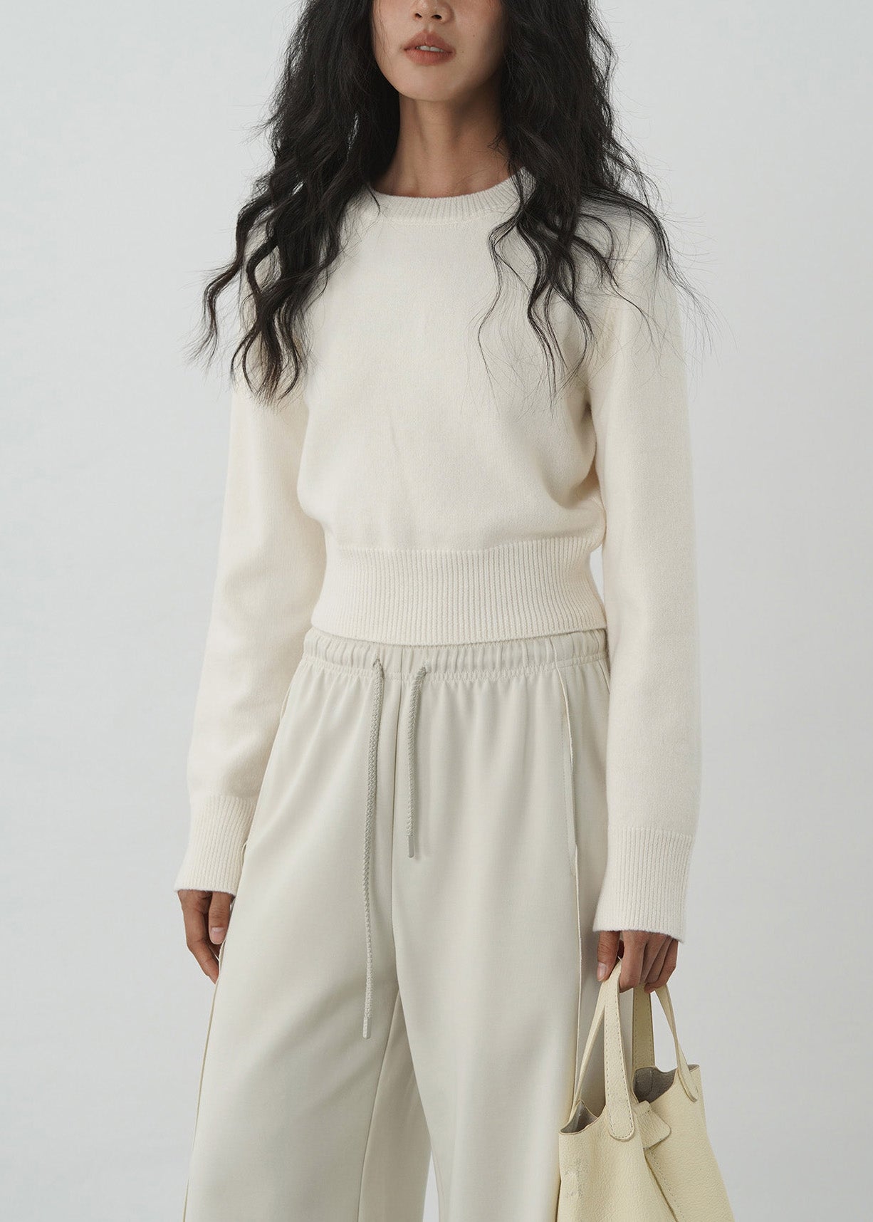 Women Green O Neck Knit Short Sweaters Tops Spring