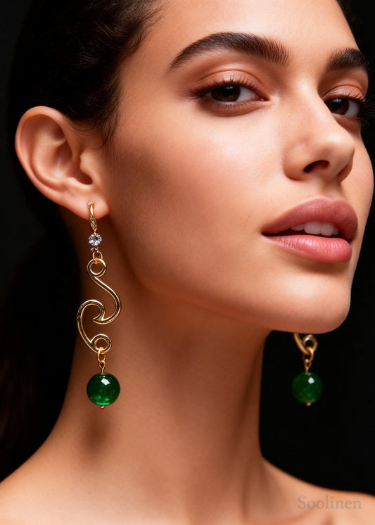 Women Turquoise Tassels Long Drop Earrings