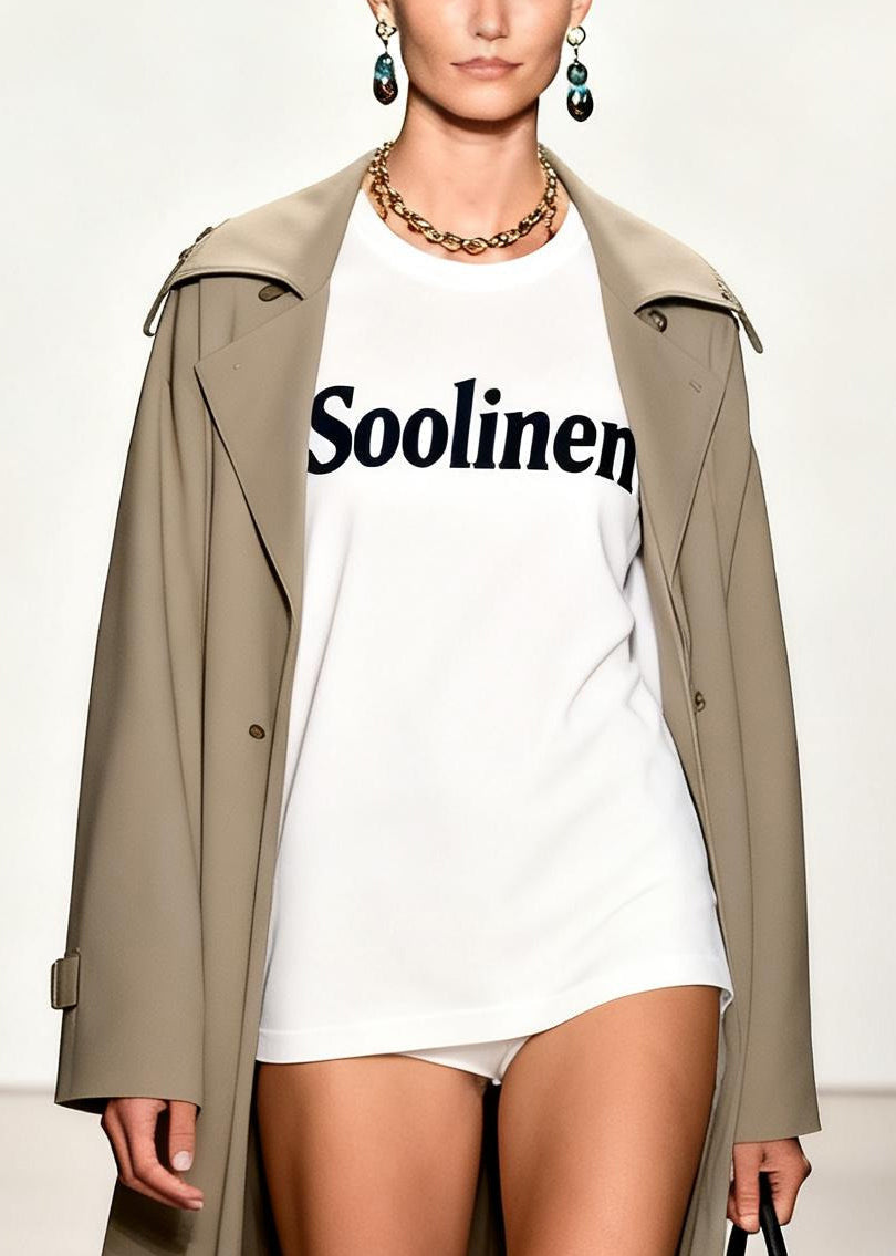 Women White Oversized Cotton T-Shirts Summer