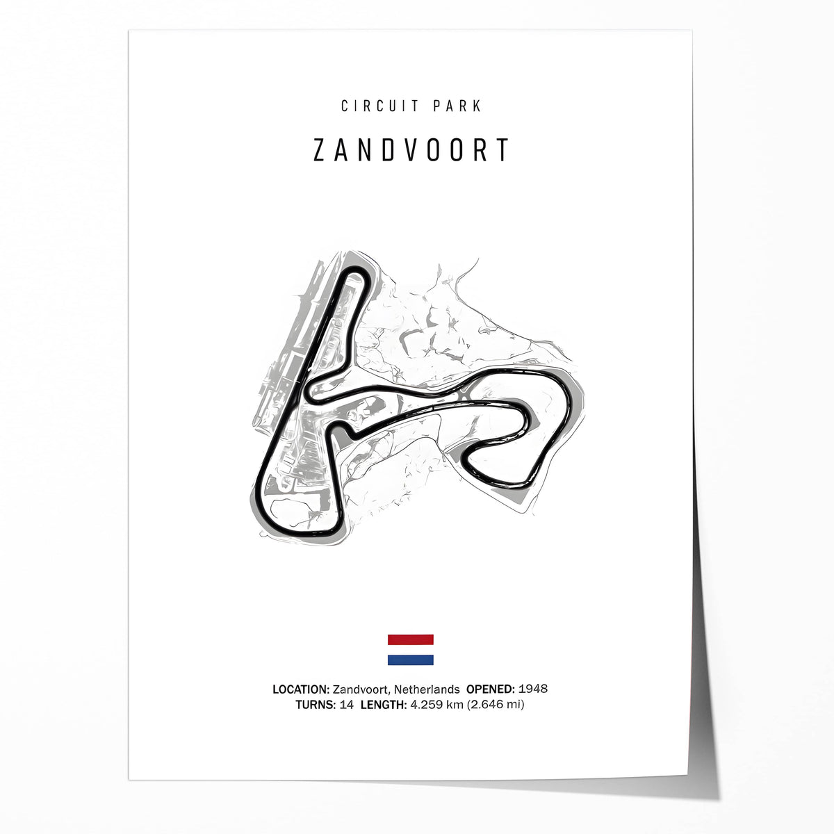 Poster Formel 1 2026 Rennstrecke Zandvoort Netherlands · Geschenkidee · Großer Preis von Zandvoort · Deko Print ohne Rahmen-0